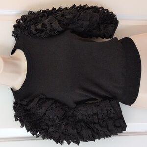 Zara Top With Lace Puff Sleeves